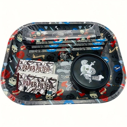 Cigarette Rolling Kit 110mm Complete Smoking Accessories Set with Rolling Machine, Paper Dispenser
