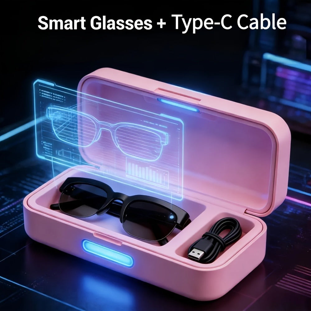 Smart Glasses Translation Eyewear with Open-Ear Bluetooth Audio and Black, White or Two-Piece Options