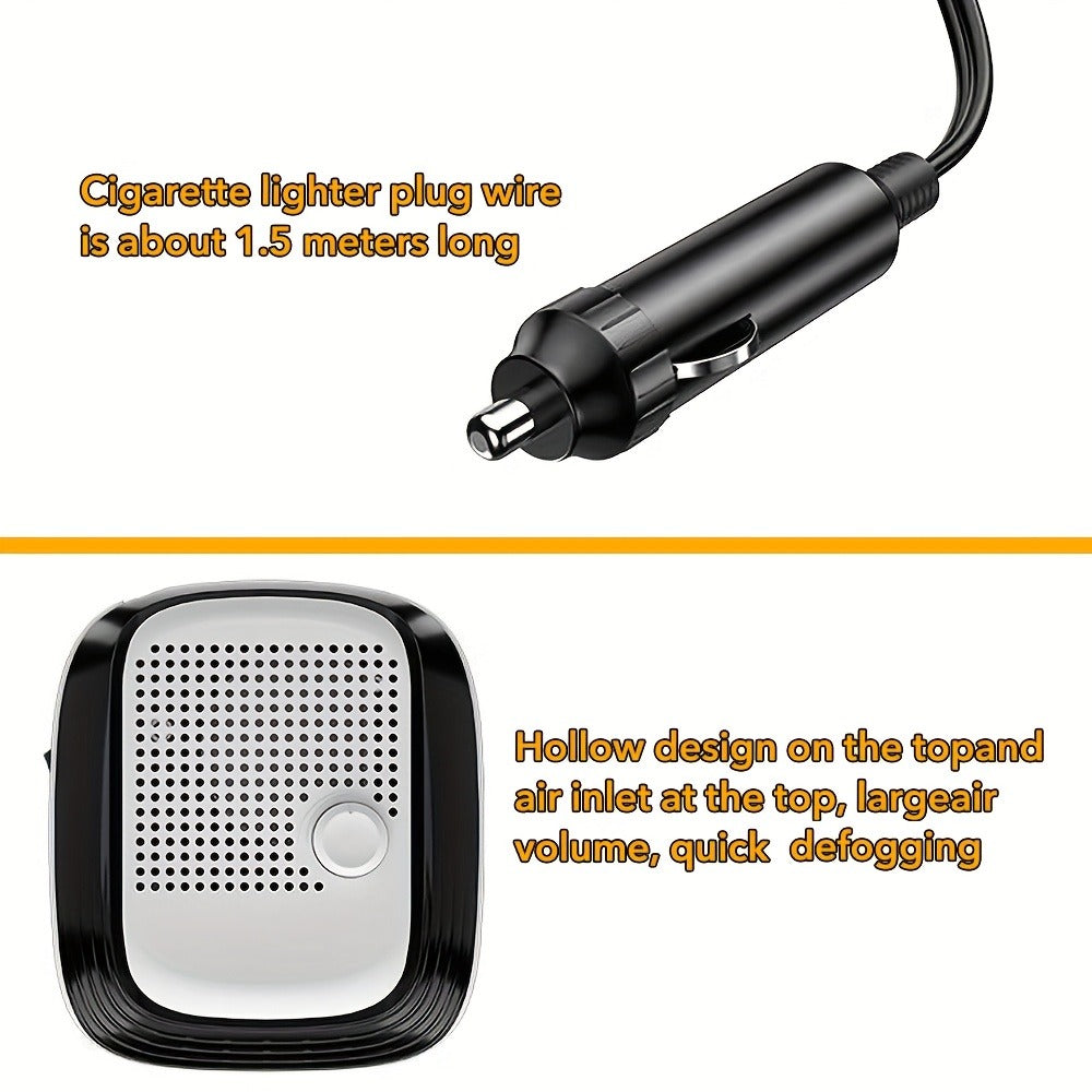 Portable Car Heater & Defroster 150W – Fast-Heating Windshield Defogger with Adjustable Airflow for Car, SUV, RV & Camping | White & Green