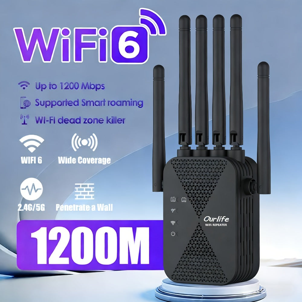 CP3600 WiFi Repeater Signal Booster 2.4GHz Wide Coverage, One-Button WPS Setup, Flexible Antenna Rotation