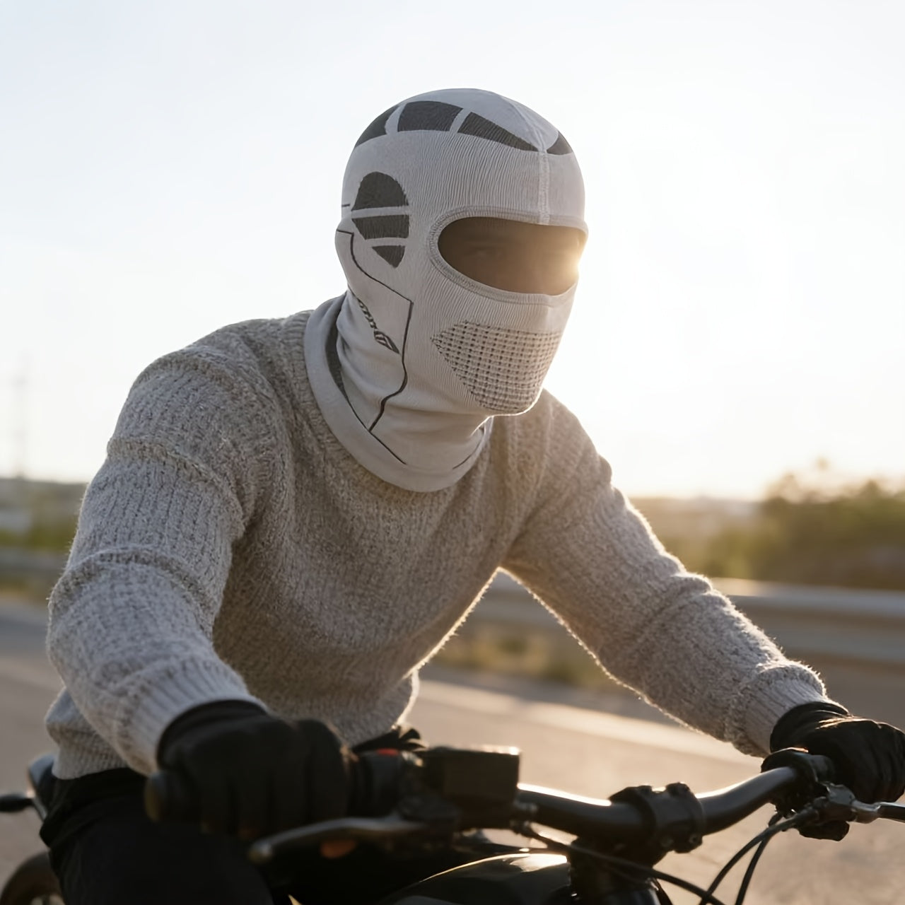 Windproof Neck Gaiter Face Mask 2 Pack – Breathable Knit Nylon Full Face Scarf Head Cover for Cycling, Skiing