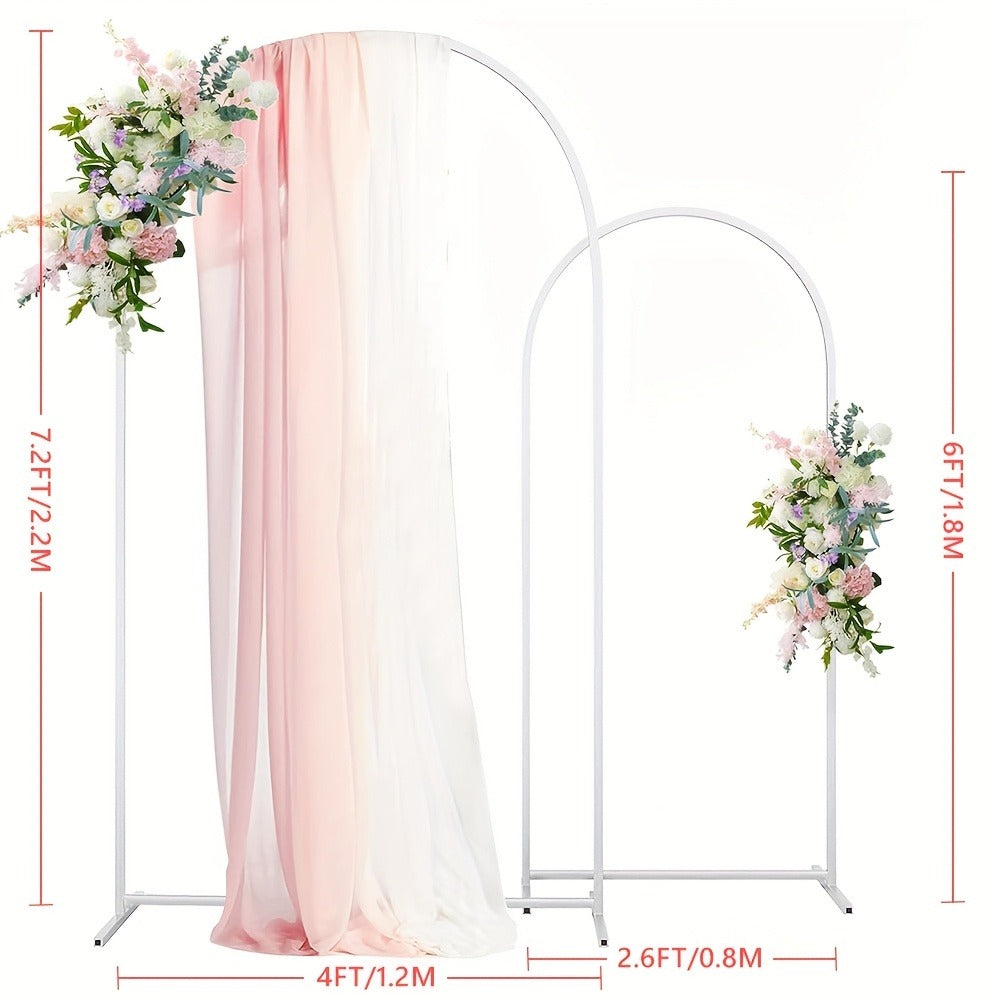 2-Piece Wedding Arch Backdrop Frame Set 7.2FT+6FT Metal Balloon Arch Stand for Wedding for Entryways, Bedrooms and Living Spaces