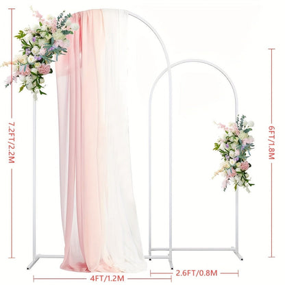 2-Piece Wedding Arch Backdrop Frame Set 7.2FT+6FT Metal Balloon Arch Stand for Wedding for Entryways, Bedrooms and Living Spaces