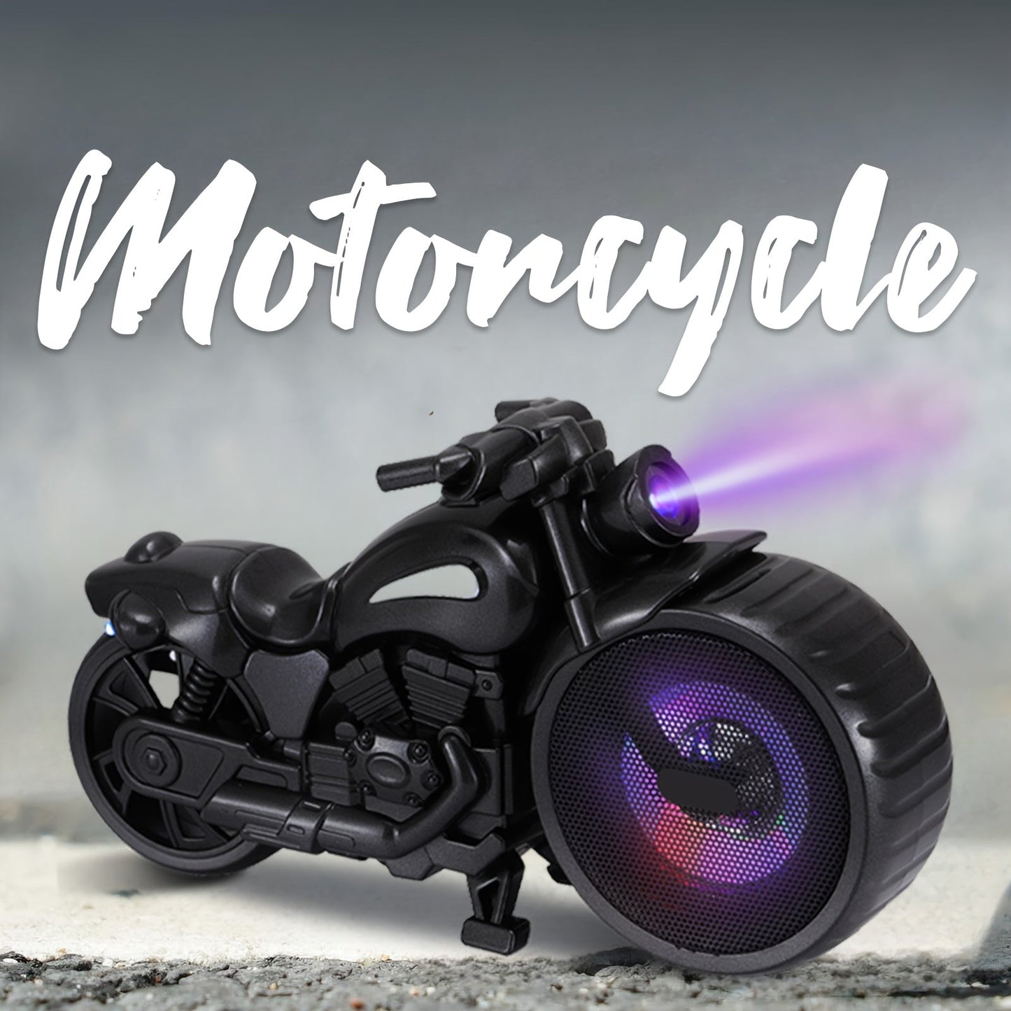 Bluetooth Speaker MOTO BEAT Motorcycle-Shaped RGB Model with FM Radio, USB, TF, AUX and Rechargeable Battery