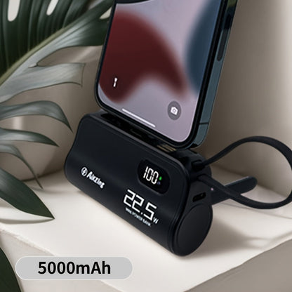 5000mAh Capsule-Style Power Bank with 22.5W Marking, Hidden Stand, Digital Display and USB Cable