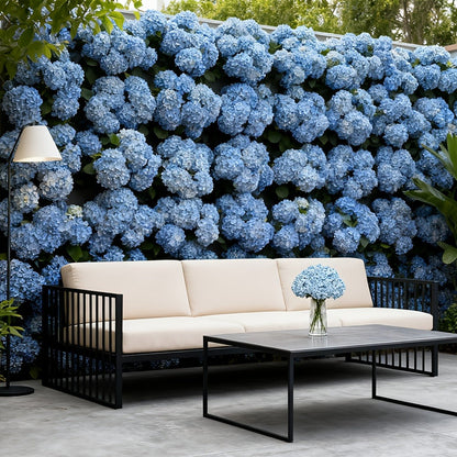 Artificial Hydrangea Flower Stems, 20-Piece 16-Inch Silk-Labeled Set in Blue or White with Green Stems