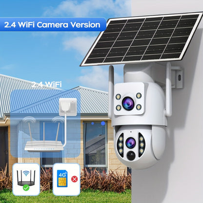 JOOAN RS3 3MP Dual-Lens Solar PTZ Security Camera with 2.4GHz WiFi, 9000mAh Battery and No Card