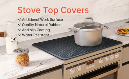 Silicone Stove Top Cover Mat 28"x20" – Heat Resistant Electric Stove Protector for Ceramic Glass Cooktop, Non-Slip Scratch Guard