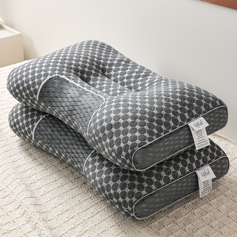 Neck Pillow 2-Pack Orthopedic Contour Support, Removable Zippered Cover, Breathable Fabric, All-Season Cervical Spine