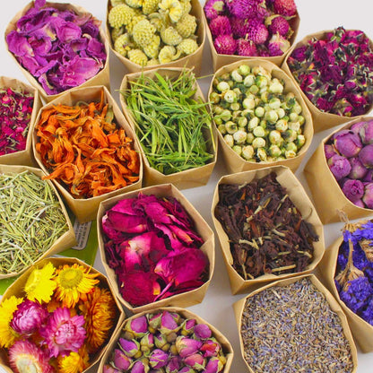 Dried Flowers Craft Set 24 Packs Natural Dried Botanicals for Resin Jewelry Making DIY Candle for Bath Time, Home Spa and Personal Care