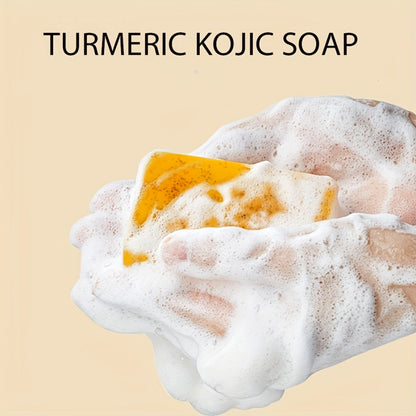 Turmeric Soap Handmade Bar, Lemon, Quercetin & Vitamin E Natural Soap with Olive Oil, Deep Cleansing &