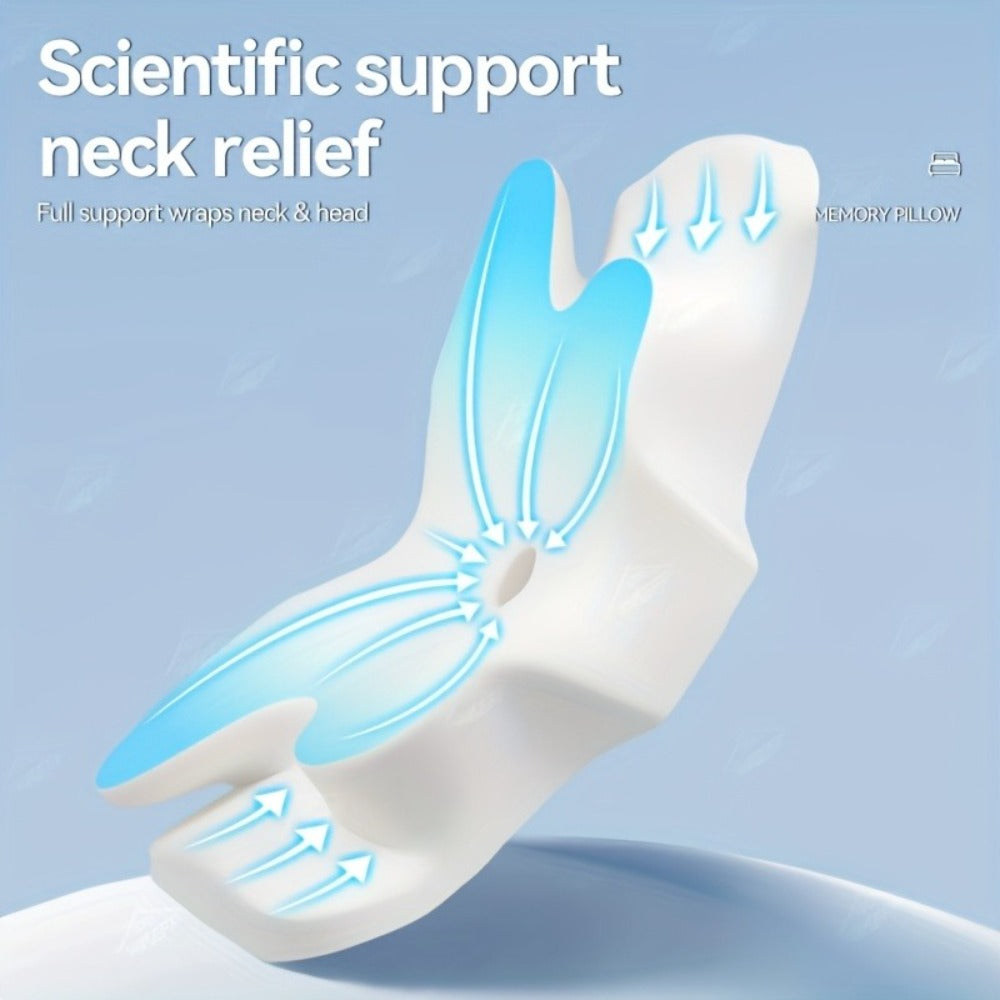 Cervical Neck Pillow for Sleeping - Butterfly Contour Memory Foam Support for Back & Side Sleepers