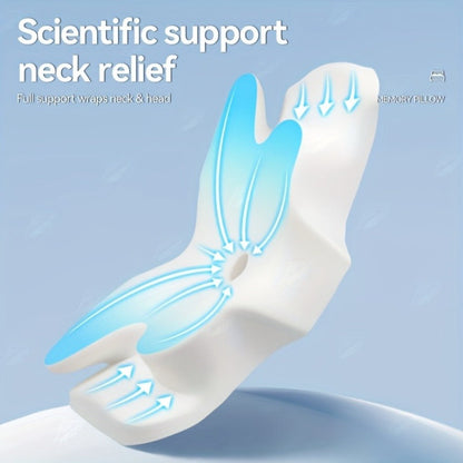 Cervical Neck Pillow for Sleeping - Butterfly Contour Memory Foam Support for Back & Side Sleepers