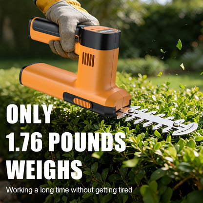 Electric Hedge Trimmer 2-in-1 Cordless with Rechargeable Lithium Battery, Brushless Motor Pruning Shears & Grass Shrub Cutter for Garden