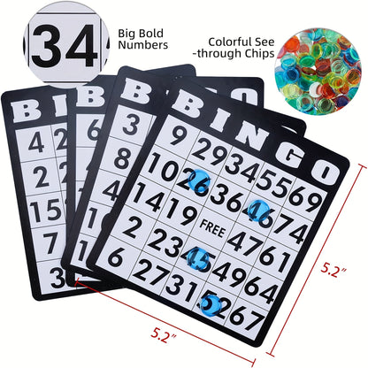 Deluxe Bingo Game Set with Stainless Steel Metal Cage | Includes Bingo Balls Cards & Colorful Chips | Classic Family Board Game for Game