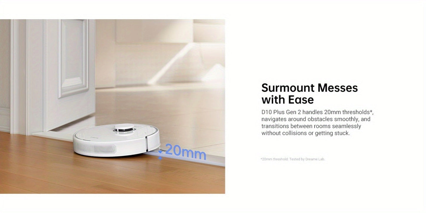 Dreame D10 Plus Gen 2 Self-Emptying Robot Vacuum & Mop Refurbished, 6000Pa Suction, 90-Day Base, LiDAR Navigation