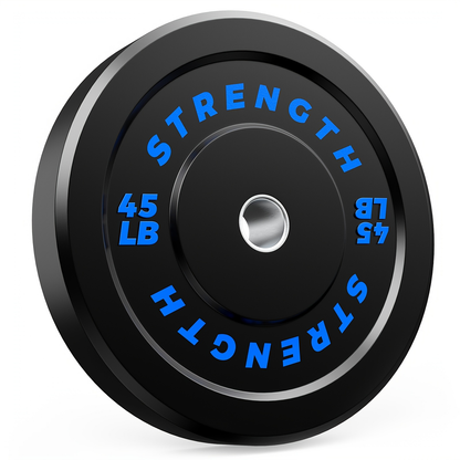 Black Olympic-Style Weight Plates with Colored Weight Markings in 10, 15, 25, 35 or 45 lb Options