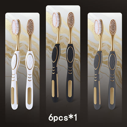 Gloryin Soft Bristle Toothbrush Set Anti-Slip Olive Handle Full Size Head Gentle Gum Care Daily Oral Hygiene