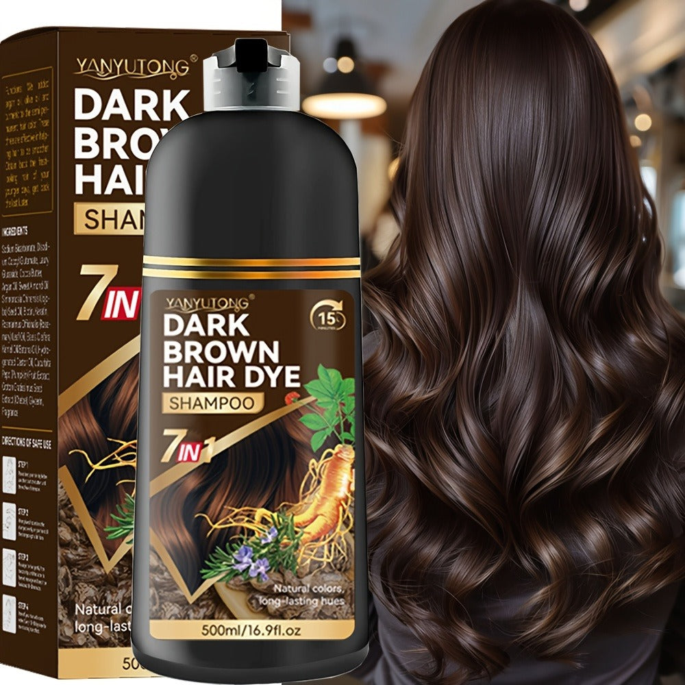 Hair Dye Shampoo Natural Plant Pigments, Covers Gray Hair Fast in 1 Wash, 16.91oz Color Shampoo in Black