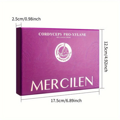 Air Cushion BB Cream Foundation Moisturizing Medium Coverage Dewy Finish with Plant Squalane Glycerin Tri-Color Adaptive Blends All Skin