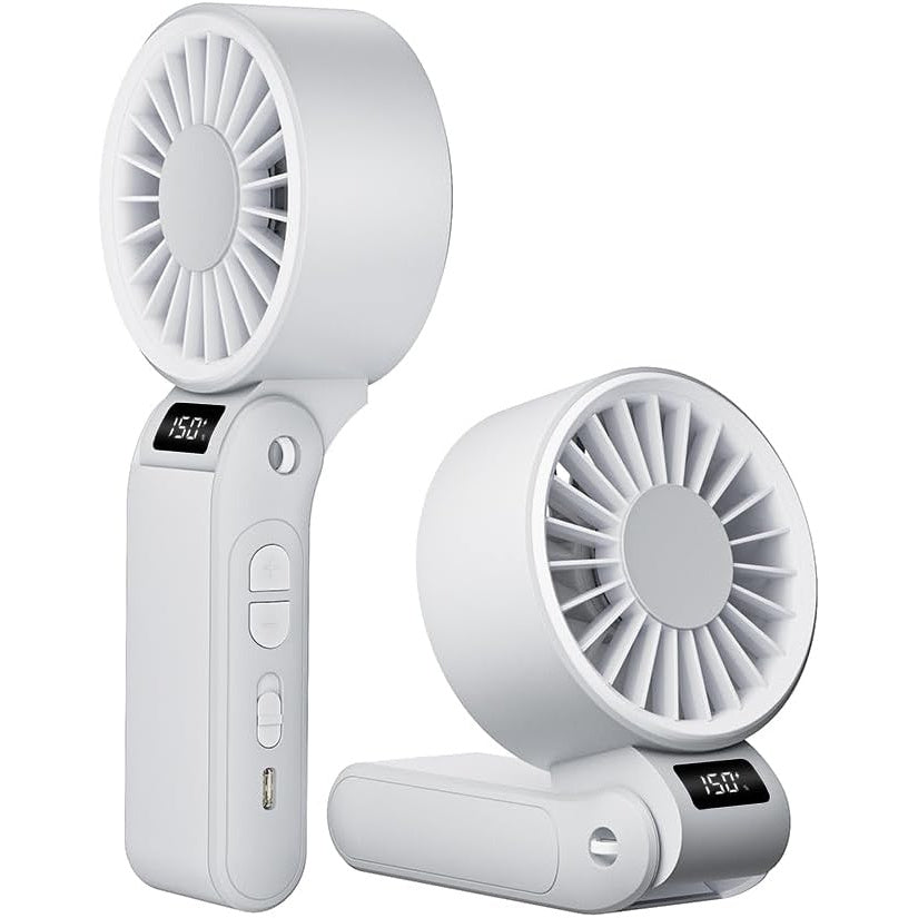 Handheld Fan USB-C Rechargeable 150-Speed Stepless Adjustable Turbo Fan LED Display for Home, Office and Desktop Air Circulation