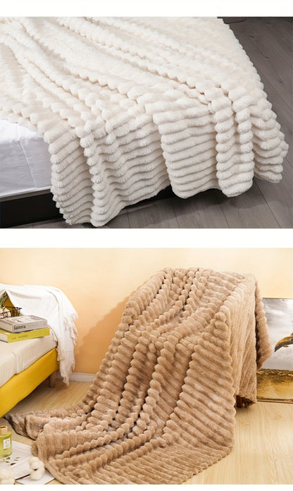 500gsm Heavy Plush Blanket, Ultra Thick Fluffy Blanket for Bed, Sofa & Travel, Baby to Double Size