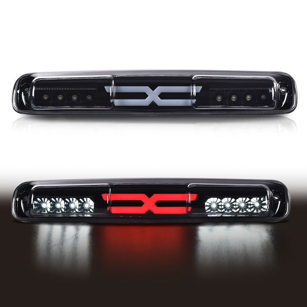 LED Third Brake Light High Mount Stop Lamp for 1999-2007 Chevy Silverado GMC Sierra 1500 2500 3500 HD with Turn Signal & Reverse Light Smoky