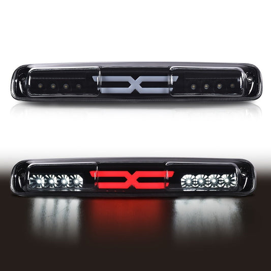 LED Third Brake Light High Mount Stop Lamp for 1999-2007 Chevy Silverado GMC Sierra 1500 2500 3500 HD with Turn Signal & Reverse Light Smoky