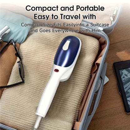 Green Handheld Garment Steamer and Dry Iron with Heated Face, Removable Brush and Filling Cup