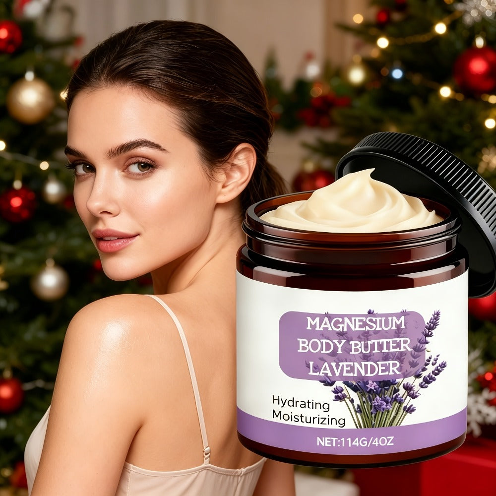 Lavender Magnesium Cream Body Lotion 4oz with Magnesium Chloride Lavender Oil Deep Relaxing Soothing Skin Nourishing for Women Men