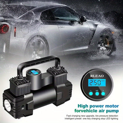 Dual-Cylinder Portable Tire Inflator with Pointer Gauge, Digital Gauge or Digital Display Options