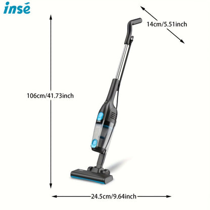 Corded Stick Vacuum Cleaner 20KPa 600W Motor 2-in-1 Bagless Upright Handheld Vacuum 0.8L Dustbin for Hard Floor Pet Hair Carpet Car Stairs