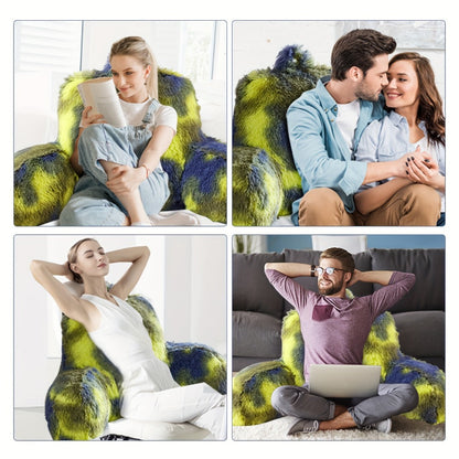 Reading Pillow with Arms - Camo Tie-Dye Plush Backrest Pillow for Bed, Sit-Up Support for Reading