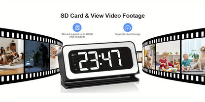 Security Camera 2K Clock-Format Model with Dual-Band WiFi, Color Night Vision, Motion Detection and Two-Way Talk