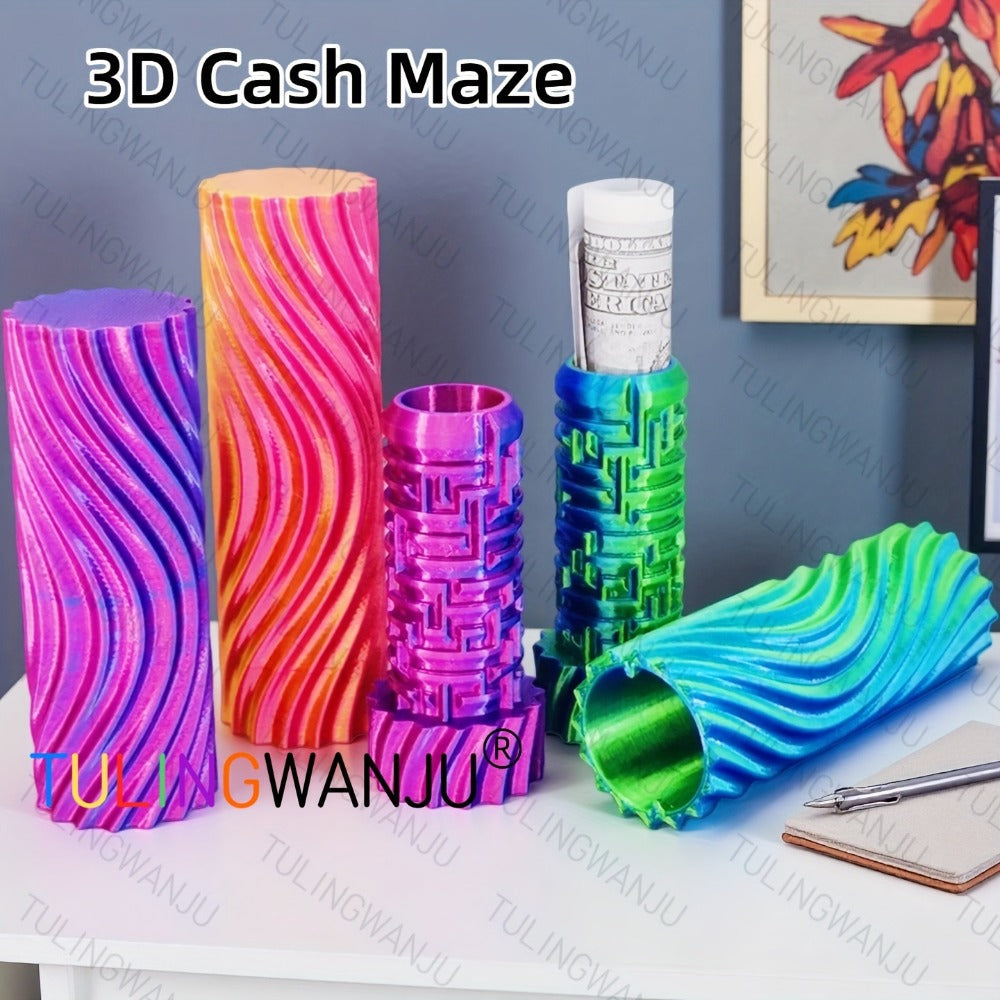 3D Cash Maze Gift Box Set of 6 – Puzzle Money Gift Box, 3D Printed Festive Present Container for Cash & Gift Cards