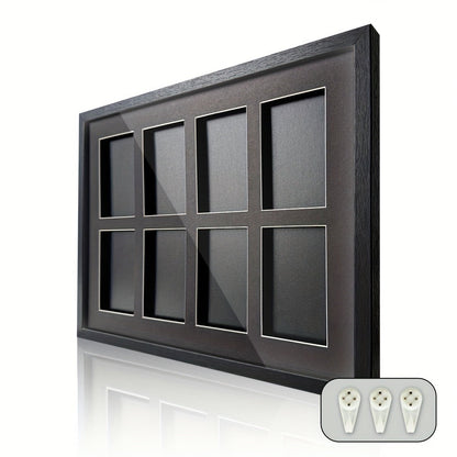 Trading Card Display Case Wall Mounted Wood Frame – Pokemon TCG Sports Cards 35–360pt Compatible, 1/2/4/6/10 Grid Options