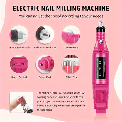 35-Color Gel Nail Polish Kit with UV LED Lamp, Electric Nail Grinder, Four Top Coats and Decoration Tools
