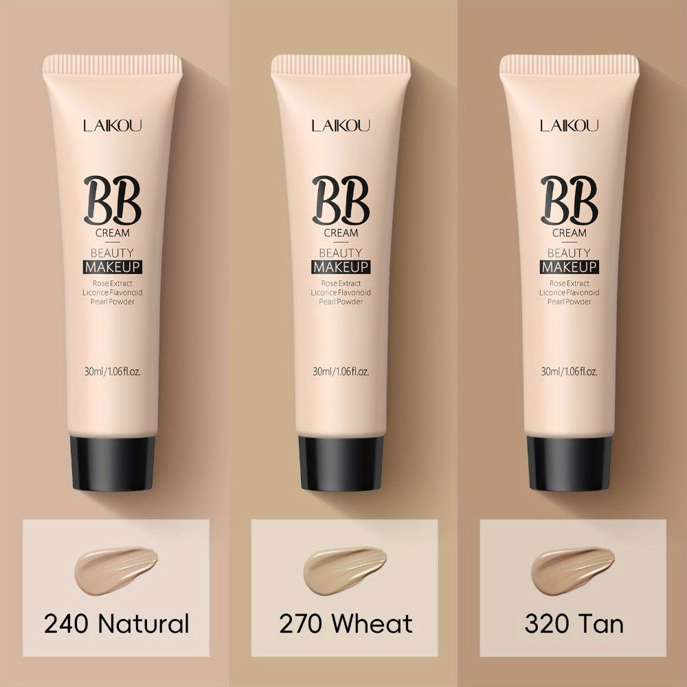 BB Cream 2 Pcs Set Waterproof, Pore-Minimizing Full Coverage Foundation with Blemish Concealer & Glycerin Hydration