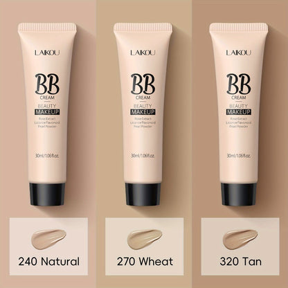 BB Cream 2 Pcs Set Waterproof, Pore-Minimizing Full Coverage Foundation with Blemish Concealer & Glycerin Hydration