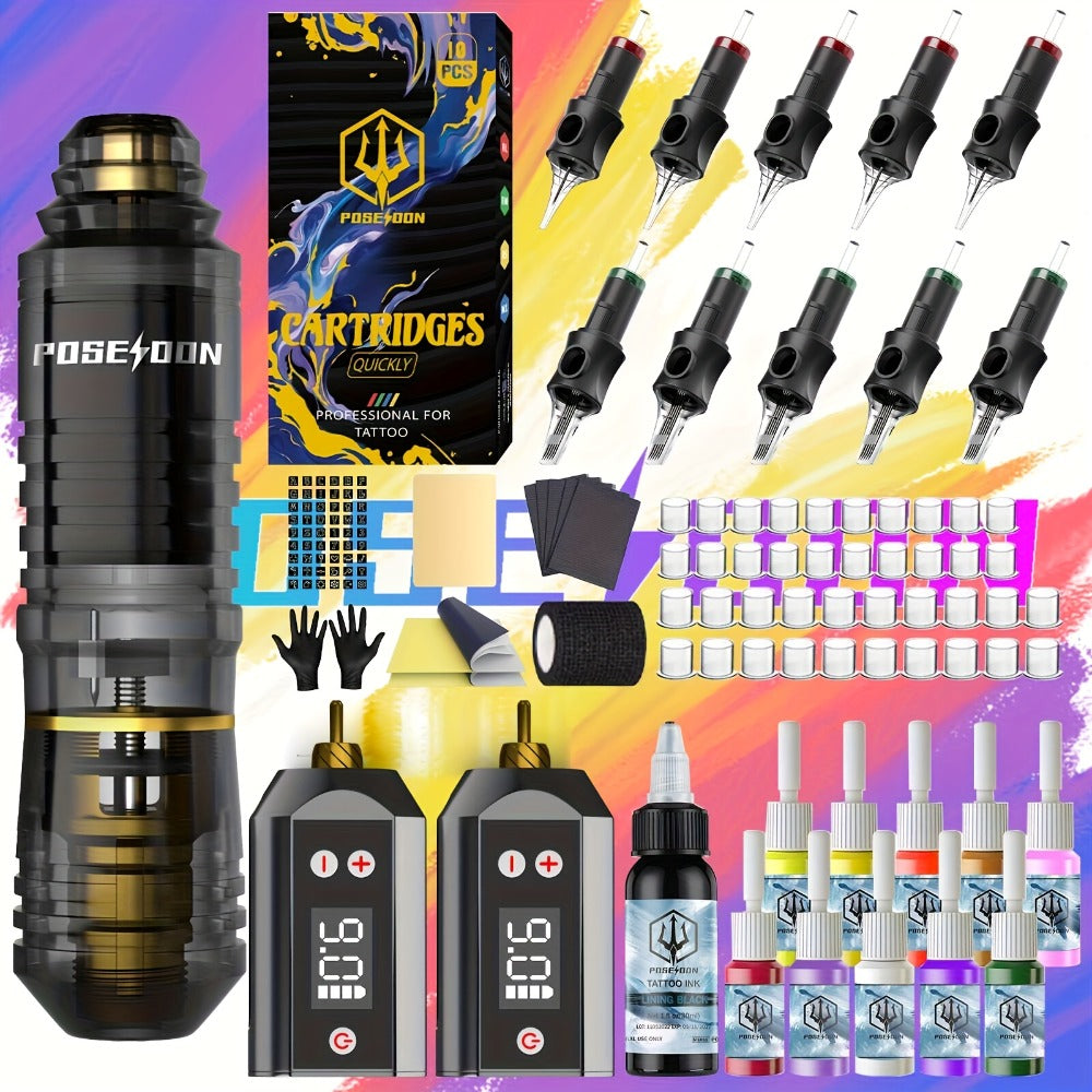 Tattoo Pen Kit Wireless Battery Tattoo Gun with LCD Screen, 1500mAh Cordless Rotary Tattoo Machine