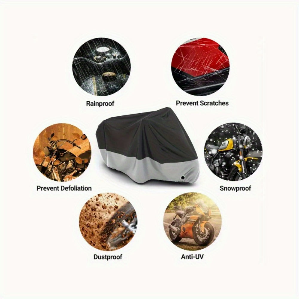 Waterproof Motorcycle Cover Outdoor Full Body Protection with Lock Hole Rain UV Dust Shield for Motorbike Scooter – Small & Large Sizes
