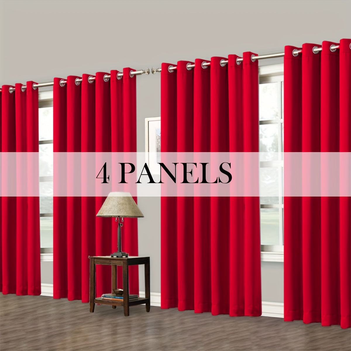 Grommet-Top Blackout Curtain Options in Nine Colors with Seven Width, Length or Panel-Count Labels