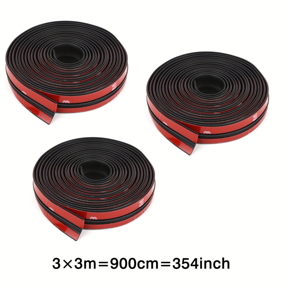 Windshield Seal Strip 3pcs 30ft – Premium Rubber T-Seal Weatherstrip for Car Windshield, Sunroof & Rear Window
