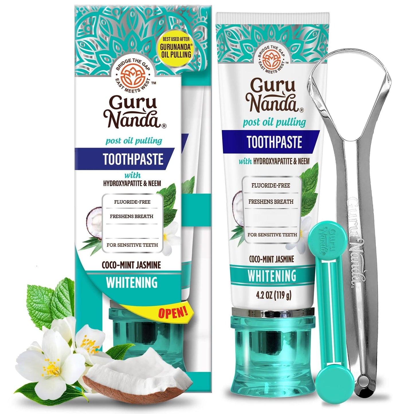 Hydroxyapatite Whitening Toothpaste Fluoride Free, Natural Teeth Whitening for Sensitive Teeth Stain Removal