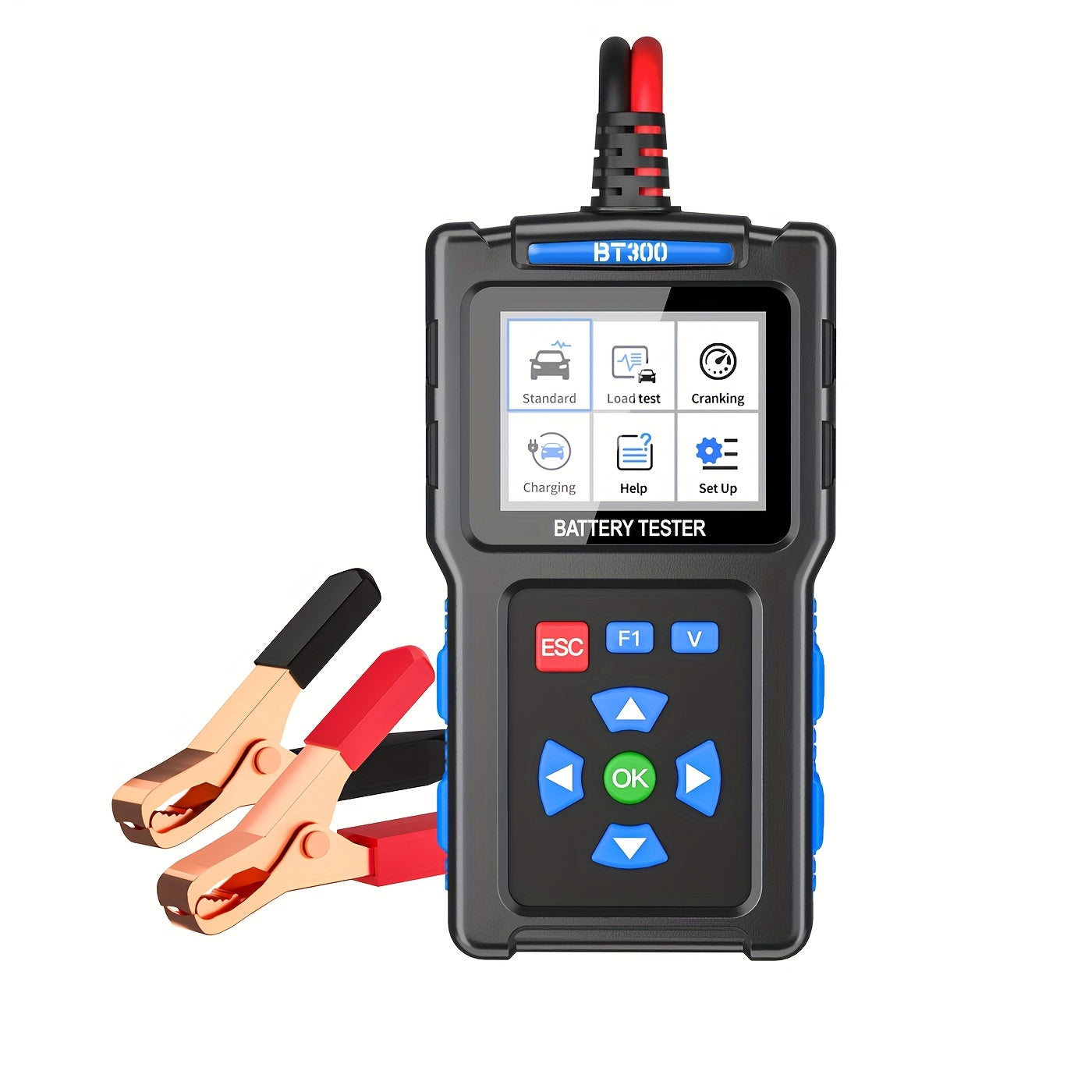 Car Battery Tester 12V 24V 20-2000 CCA Automotive Battery Load Tester and Alternator Tester for AGM GEL Lead-Acid Batteries Multi-Language