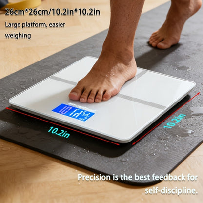 Digital Bathroom Scale with LCD Temperature Display – 396 lb High-Precision Weight Scale, KG/Pounds Switchable, Wide Non-Slip Platform