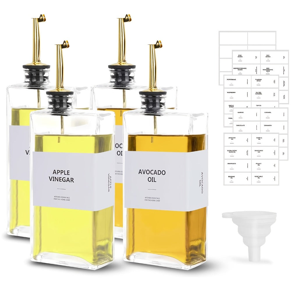 Glass Oil Dispenser Bottle 350ml – Olive Oil Vinegar Soy Sauce Coffee Syrup Dispenser for Kitchen