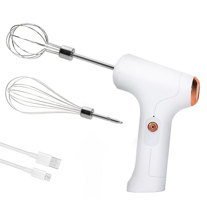 Electric Hand Mixer Cordless USB Rechargeable, 304 Stainless Steel Whisk 3-Speed Settings for Home Cooking, Dining and Outdoor Meals