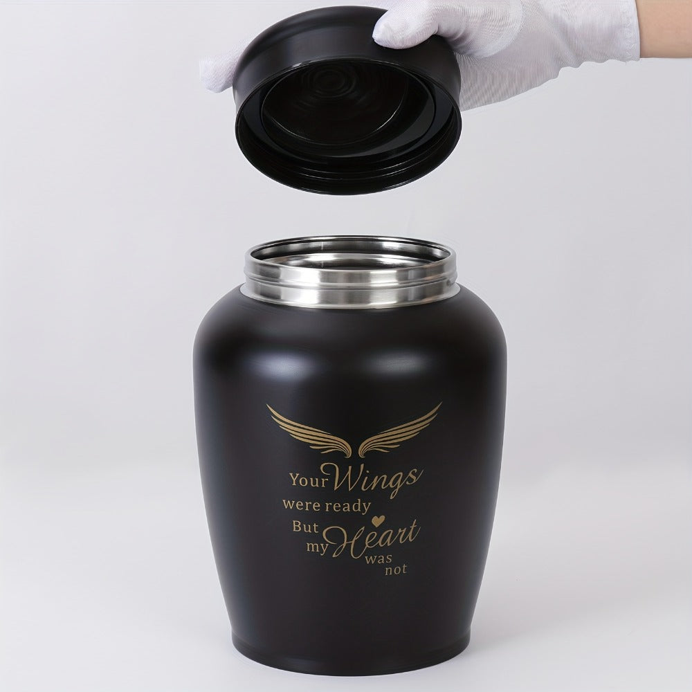 Cremation Urn for Human Ashes Large 8.5 Inch Stainless Steel Burial Urn for Adult Male Female