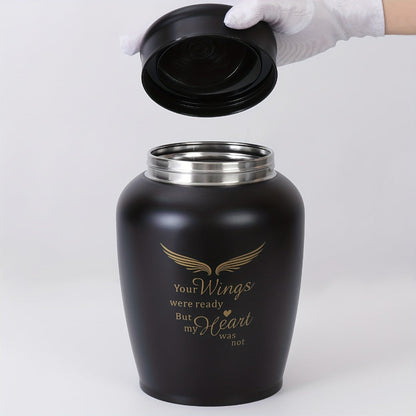 Cremation Urn for Human Ashes Large 8.5 Inch Stainless Steel Burial Urn for Adult Male Female